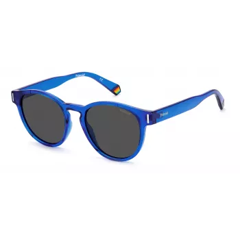 POLAROID Unisex PLD6175SPJPC3 Okulary przeciwsłoneczne prostokątne - czarna oprawka, szare soczewki polaryzacyjne 51mm