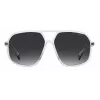 POLAROID Unisex PLD6182S900WJ Prostokątne Okulary Przeciwsłoneczne z Polaryzacją - Czarna Oprawka Szare Szkła 59mm