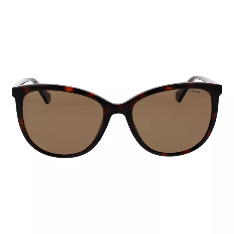 POLAROID Damskie PLD4138S55086 Okulary Przeciwsłoneczne Kwadratowe Havana Grey 55mm