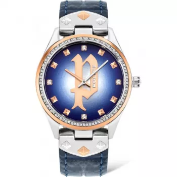 Zegarek damski POLICE Masterpiece PL16029MSTR03 36mm Niebieska tarcza Srebrna siateczka stalowa