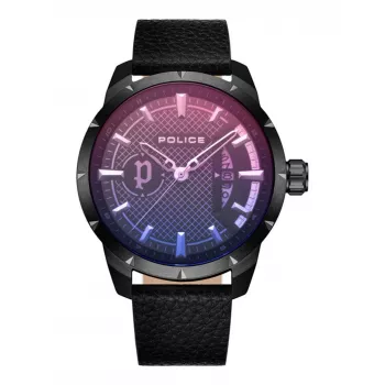 Police Men's Blaze Quartz Analog Watch PEWJB2226901 45mm Black Stainless Steel and Leather