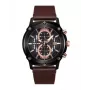 Zegarek męski Police Chronograph R1451324001 - Koperta ze stali nierdzewnej 46 mm, niebieska tarcza, brązowy pasek skórzany