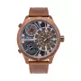 Zegarek męski POLICE PL15662XSQR1 Chronograf Kwarcowy, koperta ze stali szlachetnej 52 mm, czarna tarcza i skórzany pasek