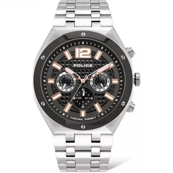 Zegarek męski POLICE Quartz Analog P15995JSTU61M 46mm Stal nierdzewna Gunmetal Grey