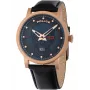 Police Męski Zegarek Kwarcowy Analogowy PL15404JSR.03 - Niebieska Tarcza, Brązowy Pasek Skórzany, 43mm