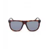 POLICE SPLN33V59878P Męskie prostokątne okulary przeciwsłoneczne z polaryzacją - oprawka z octanu w kolorze havana, brązowe szkła, 59mm