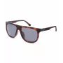 POLICE SPLN33V59878P Męskie prostokątne okulary przeciwsłoneczne z polaryzacją - oprawka z octanu w kolorze havana, brązowe szkła, 59mm