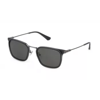 Okulary przeciwsłoneczne męskie POLICE SPLP27 Pilot, oprawki Gunmetal, szare polaryzacyjne soczewki, 54mm SPLP27-54509P