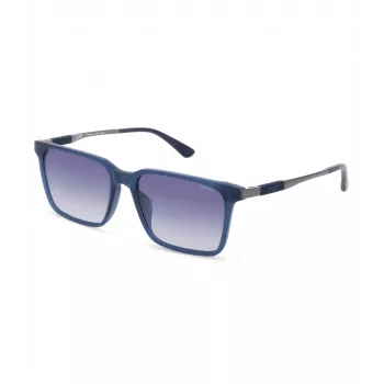 POLICE Men's SPLP31-5603LM Sunglasses - Square Acetate Frame, Grey Polycarbonate Lenses, UV400 Protection, 56/17/145 mm