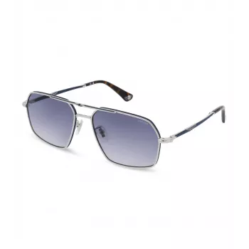 Okulary przeciwsłoneczne POLICE męskie SPLL86M580F94 Dark Havana kwadratowa oprawka acetatowa szare soczewki gradientowe UV400 58/16/145 mm