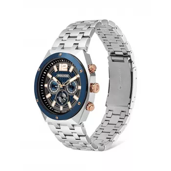 Zegarek męski POLICE 15995JSTBL61M 46mm Niebieska tarcza Niebieski pasek skórzany