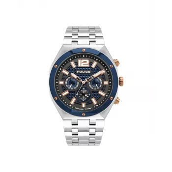 Zegarek męski POLICE 15995JSTBL61M 46mm Niebieska tarcza Niebieski pasek skórzany