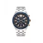 Zegarek męski POLICE 15995JSTBL61M 46mm Niebieska tarcza Niebieski pasek skórzany
