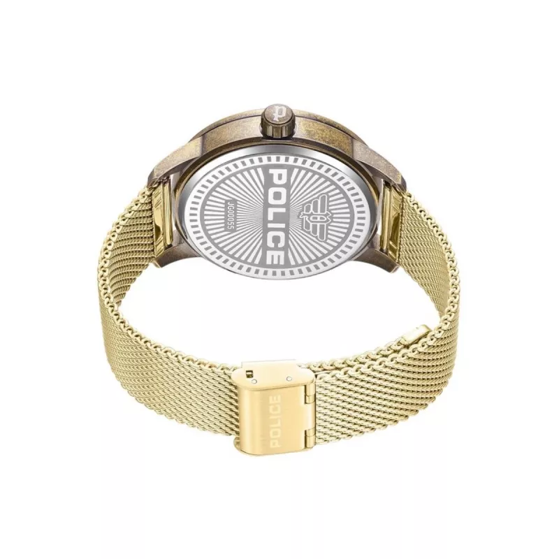 Zegarek męski POLICE Blaze Collection PEWJG0005504 44mm Koperta ze stali nierdzewnej Czarny pasek skórzany Analogowy Kwarcowy