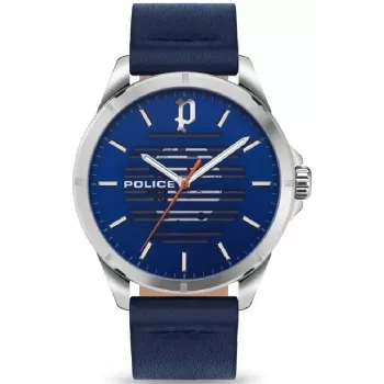 Zegarek męski POLICE PEWJA2204501 46mm Kwarcowy Analogowy Stal nierdzewna Czarna tarcza Skórzany pasek