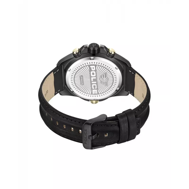 Zegarek męski POLICE PEWJF0022501 46mm Stal nierdzewna Czarna skóra