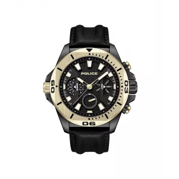 Zegarek męski POLICE PEWJF0022501 46mm Stal nierdzewna Czarna skóra