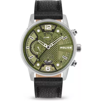 Zegarek męski POLICE PEWJF2203305 48mm Chronograf Czarna Tarcza Skórzany Pasek