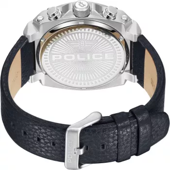 Zegarek męski POLICE PEWJF2226802 Kolekcja Blaze 45mm Koperta ze stali nierdzewnej Czarny pasek skórzany Analogowy Kwarcowy