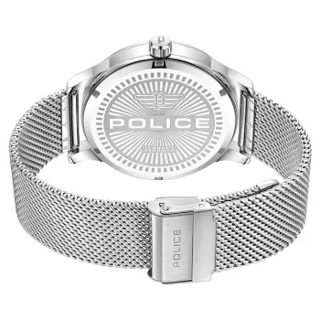 Zegarek męski POLICE PEWJG0005204 44,3 mm Kwarcowy Analogowy Stal nierdzewna Czarna tarcza Skórzany pasek