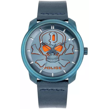 Zegarek męski POLICE PL15714JSBL03 Raho Niebieska tarcza Skórzany pasek 44mm