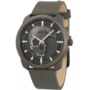 Zegarek męski Police PL15714JSU61A 44mm Niebieska tarcza Skórzany pasek