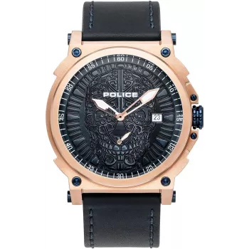 Zegarek męski POLICE PL15728JSR.03 Raho Niebieska tarcza Skórzany pasek 53mm