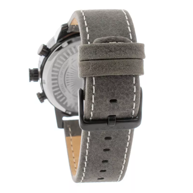 Zegarek męski POLICE R1451281001 Adder Collection 46mm Koperta ze stali nierdzewnej Czarny pasek skórzany Analogowy Kwarcowy