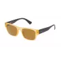 Police SPL15051760G Męskie okulary przeciwsłoneczne w kształcie prostokąta - czarna oprawka acetatowa, szare soczewki 51mm