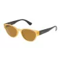 POLICE SPL15152760G Męskie okulary przeciwsłoneczne prostokątne - oprawa Havana z acetatu, zielone soczewki poliwęglanowe, ochrona UV400