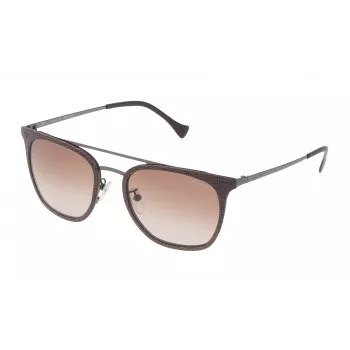 POLICE SPL152-53GGNY Damskie okulary przeciwsłoneczne prostokątne - oprawka Havana z soczewkami gradientowymi w kolorze szarym