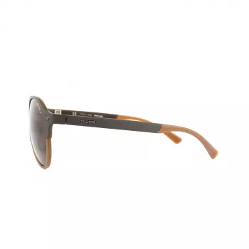 Police SPL1635594CP Unisex Okulary Przeciwsłoneczne Prostokątne Oprawka Havana Acetat Zielone Soczewki Polaryzacyjne 55/19/140 mm