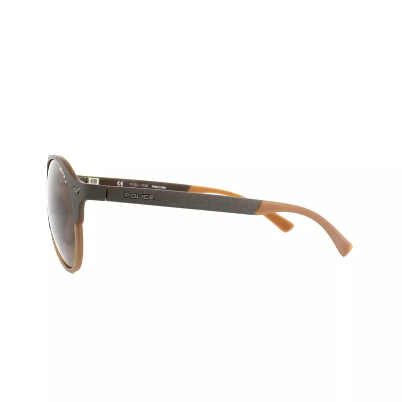 Police SPL1635594CP Unisex Okulary Przeciwsłoneczne Prostokątne Oprawka Havana Acetat Zielone Soczewki Polaryzacyjne 55/19/140 mm