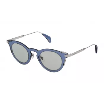Okulary przeciwsłoneczne POLICE SPL624460579 dla kobiet - błyszcząca czarna oprawka acetatowa, szare soczewki poliwęglanowe, ochrona UV400, szerokość soczewki 46 mm