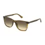 POLICE SPL872N5606U8 Męskie okulary przeciwsłoneczne prostokątne - oprawka acetatowa Havana, brązowe soczewki, ochrona UV400