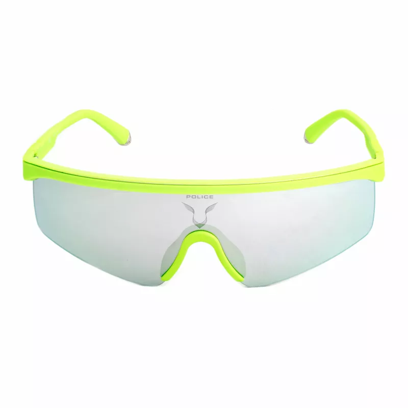 POLICE SPLA28997B8X Okulary przeciwsłoneczne męskie - Błyszcząca czarna oprawka, niebieskie soczewki lustrzane
