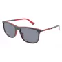 POLICE SPLA56561BUX Męskie okulary przeciwsłoneczne prostokątne - czarna oprawka acetatowa, szare soczewki poliwęglanowe 56/17/145 mm UV400