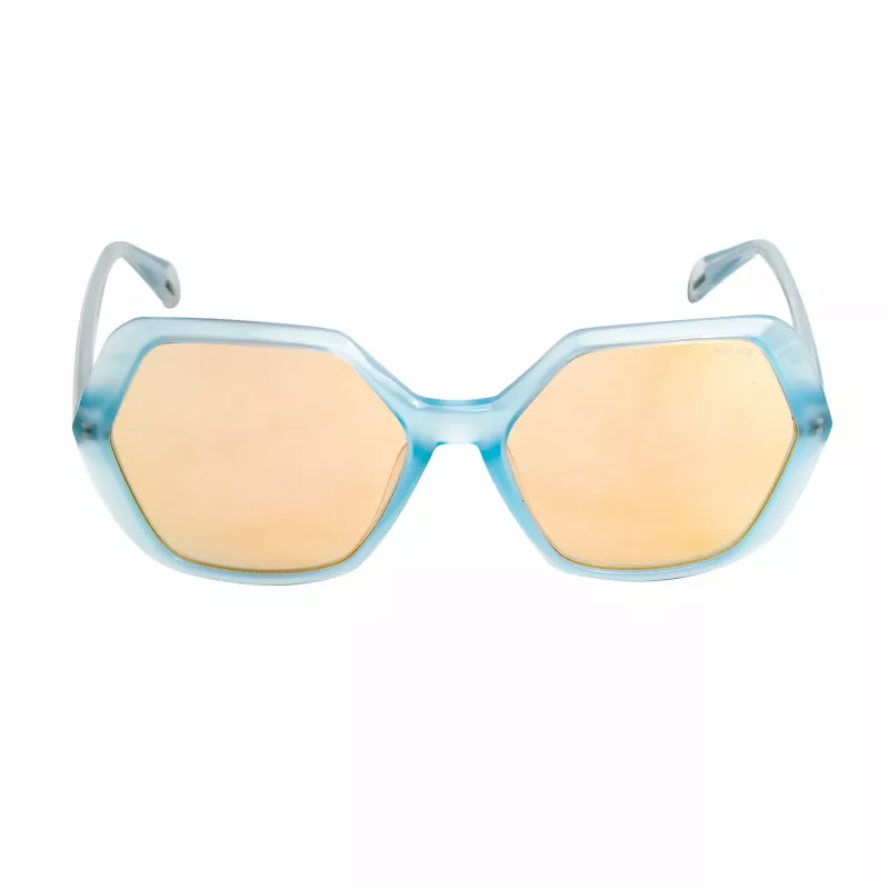 POLICE SPLA9858VA1A Damskie okulary przeciwsłoneczne prostokątne - czarna oprawka acetatowa, szare szkła 58mm