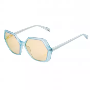 POLICE SPLA9858VA1A Damskie okulary przeciwsłoneczne prostokątne - czarna oprawka acetatowa, szare szkła 58mm