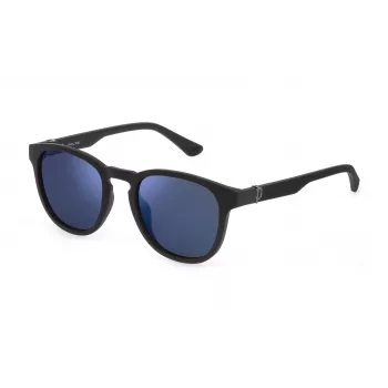 POLICE SPLF60-53U28P Męskie prostokątne okulary przeciwsłoneczne polaryzacyjne, oprawki Havana, zielone soczewki, 53mm