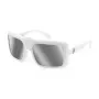 POLICE SPLF62-6104AW Męskie okulary przeciwsłoneczne prostokątne - czarna oprawka, szare szkła 61/19/130 mm