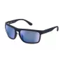 POLICE SPLF63-6306QS Męskie okulary przeciwsłoneczne prostokątne - błyszcząca czarna oprawka, soczewki w kolorze dymnego szarego, 63/18/130 mm