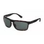 POLICE SPLF63-630878 Męskie okulary przeciwsłoneczne prostokątne, matowa czarna oprawka, soczewki dymne 63/18/130 mm
