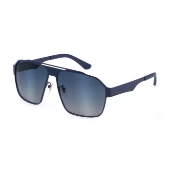POLICE SPLL08-63S72P Męskie okulary przeciwsłoneczne prostokątne - Havana / Tortoise - Soczewki brązowe polaryzacyjne - 63/13/140 mm