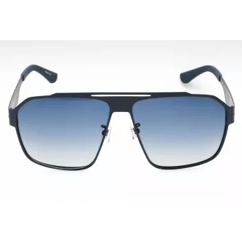 POLICE SPLL08M63S72P Męskie okulary przeciwsłoneczne kwadratowe - czarna oprawka, szare soczewki polaryzacyjne - szerokość soczewki 63 mm