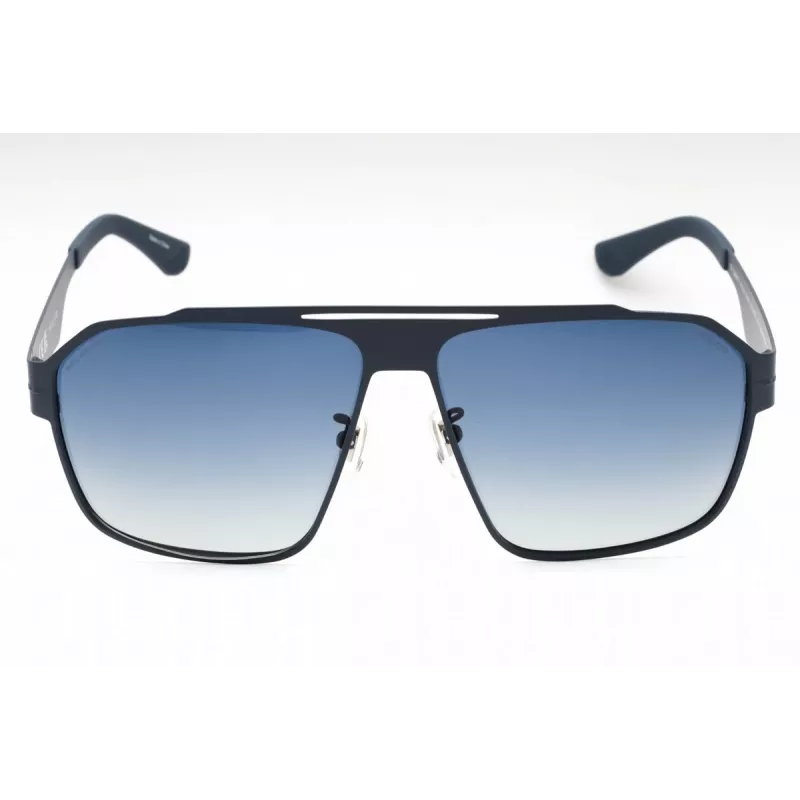 POLICE SPLL08M63S72P Męskie okulary przeciwsłoneczne kwadratowe - czarna oprawka, szare soczewki polaryzacyjne - szerokość soczewki 63 mm