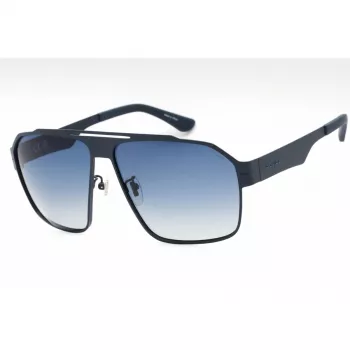 POLICE SPLL08M63S72P Męskie okulary przeciwsłoneczne kwadratowe - czarna oprawka, szare soczewki polaryzacyjne - szerokość soczewki 63 mm