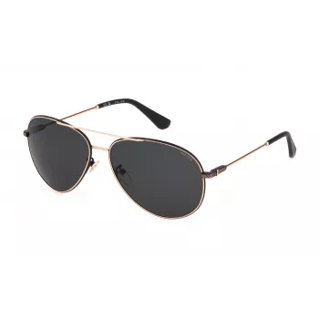 POLICE SPLL11-590302 Okulary przeciwsłoneczne unisex - czarna oprawka, szare szkła, UV400, 59mm