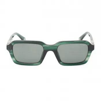 POLICE SPLL14-5309N6 Okulary przeciwsłoneczne męskie - czarna oprawka acetatowa, szare soczewki poliwęglanowe, ochrona UV400, 53mm