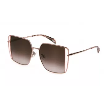 POLICE SPLL37-560A39 Damskie kwadratowe okulary przeciwsłoneczne Havana z soczewkami gradientowymi w kolorze brązowym 56/16/140 mm